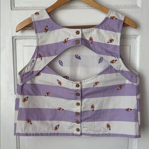 ANTHROPOLOGIE MAEVE ICON CROPPED COTTON TANK TOP